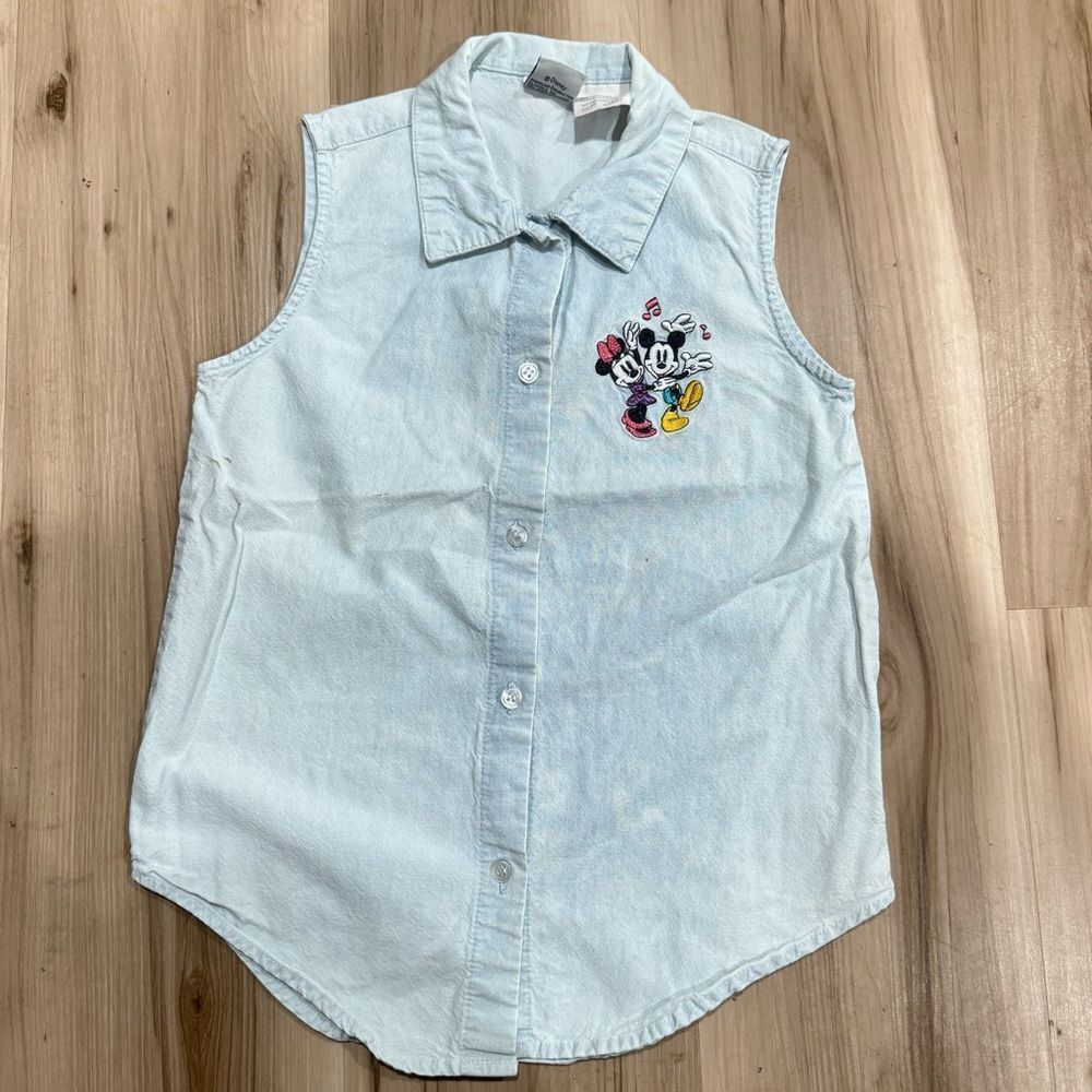 Mickey and Co Vintage 90’s Embroidered Button Up Tank Top Girls 6X